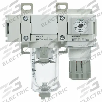 SMC Filter Regulator: AC-D Series, 1/2 in NPT, 5 micron, 0.85 MPa Max Op Pressure - SMC FRL Air Filter/Regulators