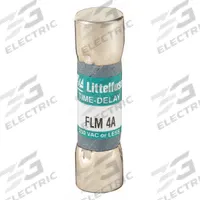 LITTELFUSE Fuse: FLM Series, Midget, Time-Delay, 4 A, 250 V AC, 13/32 in x 1 1/2 in, Non-Indicating (MPN FLM004). Key specifications — Series: FLM; Brand: LITTELFUSE.