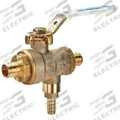 WATTS Ball And Relief Valve: PEX x PEX, 3/4 in x 3/4 in, Bronze, 400 psi Max. Op Pressure, 210°F (MPN 3/4 LFBRVM1PXPXB-125). Key specifications — Brand: WATTS.