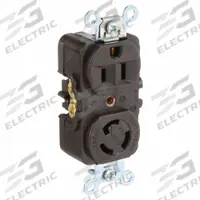 HUBBELL Combination Device: 5-15R/L5-15R, Brown, 125V AC, 15 A (MPN HBL4792). Key specifications — Voltage Rating: 125V AC; Brand: HUBBELL.
