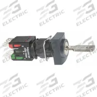 SCHNEIDER ELECTRIC Selector Switch: 2 Position, 16 mm Panel Mounting Size, 1NO/1NC, Series XB6 (MPN XB6DGC5B). Key specifications — Manufacturer Part Number: XB6DGC5B; Brand: SCHNEIDER; Switch Action: Maintained/Maintained; Contact Form: 1NO/1NC; Key Removal Position: Any Position.