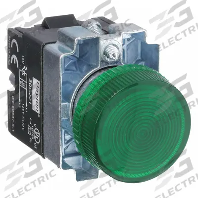 Dayton Pilot Light: 22 mm Panel Mounting Size, Green, LED - LED Pilot-Lights