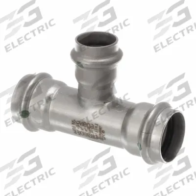 VIEGA PROPRESS Crimp Tee Fitting: 1 in CTS x 1 in CTS x 3/4 in CTS Size - Potable Water Stainless Steel Press Fittings