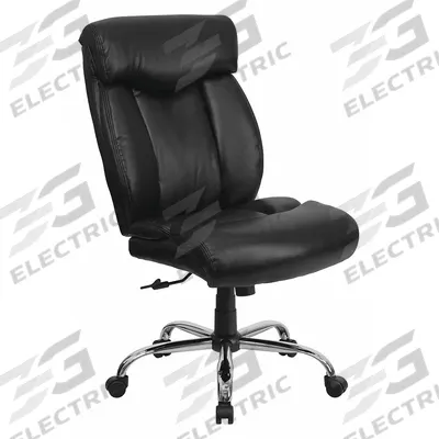 FLASH FURNITURE Office Chair: Hercules, Black, Faux Leather Material, 26 in Back Ht - Armless Office Chairs
