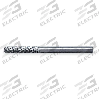WIDIA METAL REMOVAL Carbide Bur: Ball-Nosed Cylinder, SC-11, Double Cut, 1/8" x 1/2" Head - Double-Cut Ball-Nosed Cylinder Burs