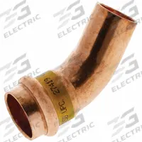 NIBCO Crimp Elbow Fitting: 45° Elbow, 3/4 in CTS x 3/4 in CTS x 3/4 in Pipe size, FTG x Press-fit (MPN 9046300HPC). Key specifications — Brand: NIBCO; Broad - Material for Bullet: Copper Or Bronze; Brand - Broad: NIBCO.