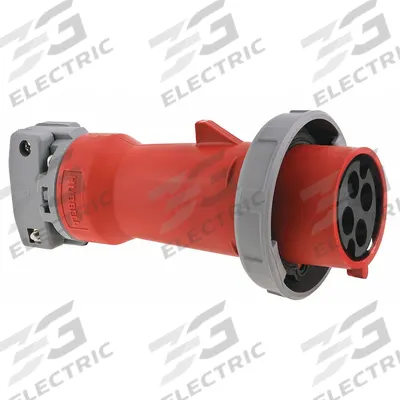 HUBBELL Pin and Sleeve Plug: Red, 250V DC/600V AC, Three Phase, 30 A, 3 Pole, 4 Wire - Reverse Service Watertight Plugs
