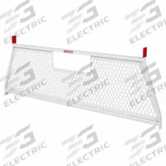 WEATHER GUARD Headache Rack: 2 3/4 in Overall Wd, 27 1/2 in Overall Ht, Steel, Mesh Cab Protector (MPN 1906-3-02). Key specifications — Color: White; Product Type: Headache Rack; Material: Steel; For Truck Bed Length: 61.5 in to 65.5 in; Brand: WEATHER GUARD.