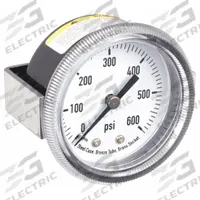 APPROVED VENDOR Panel-Mount Pressure Gauge: U-Clamp, 0 psi to 600 psi, 2 in Dial, 1/4 in NPT Male (MPN 4CEZ3). Key specifications — Accuracy: ±3-2-3%; Brand: APPROVED VENDOR; Vibration Resistance Properties: None; Gauge Wetted Parts: Brass / Bronze.