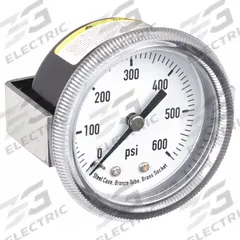 APPROVED VENDOR Panel-Mount Pressure Gauge: U-Clamp, 0 psi to 600 psi, 2 in Dial, 1/4 in NPT Male (MPN 4CEZ3). Key specifications — Accuracy: ±3-2-3%; Brand: APPROVED VENDOR; Vibration Resistance Properties: None; Gauge Wetted Parts: Brass / Bronze.