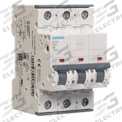 SIEMENS IEC Supplementary Protector: 6 A Amps, 72V DC, 10kA at 400V AC, Screw Clamp, 5SY4, 400V AC (MPN 5SY43067). Key specifications — Terminal Connection: Screw Clamp; Series: 5SY4; AC Voltage Rating: 400V AC; DC Voltage Rating: 72V DC; Max. AIR Rating: 10kA at 400V AC; Brand: SIEMENS.