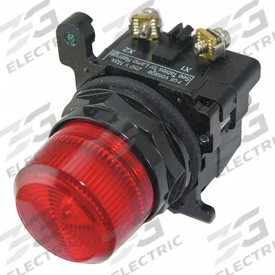 EATON Indicating Light: 30 mm Panel Mounting Size, Red, Fresnel - Modular LED Pilot-Light Assemblies