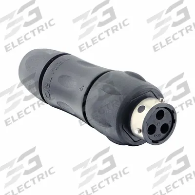 SOURIAU Electrical Connector: Trim Trio UTGX 10, In-Line Receptacle with Cable Gland - Trim Trio UTGX Harsh Environment Circular Connectors