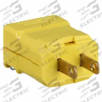 HUBBELL Straight Blade Plug: 1-15P, 125V AC, 15 A, 2 Pole, 2 Blade, Yellow (MPN HBL5865VY)