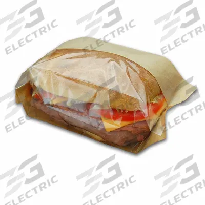 READY FRESH Window Sandwich Bag: 3 1/2 in Wd, 2 1/4 in Dp, Kraft Paper/OPP, Heat Sealable - Paper Window Sandwich Bags