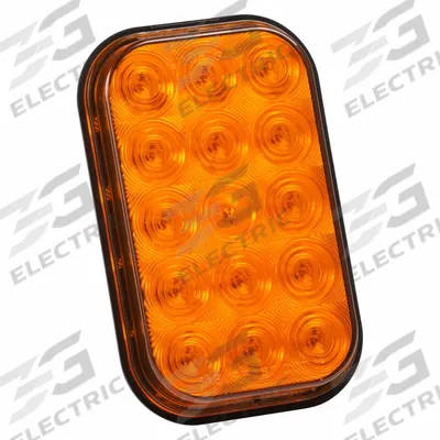 GROTE Stop/Turn/Tail Light: LED, Turn Signal Light, Amber, Rectangular - Turn Signal Lights