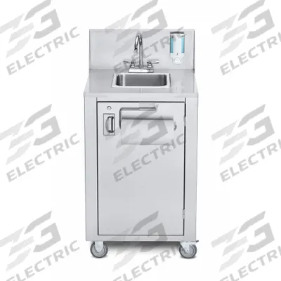 CROWN VERITY Portable Hand Sink: Water Heater Included, Dual Manual Handle - One-Bowl Portable Hand Sinks with Faucets