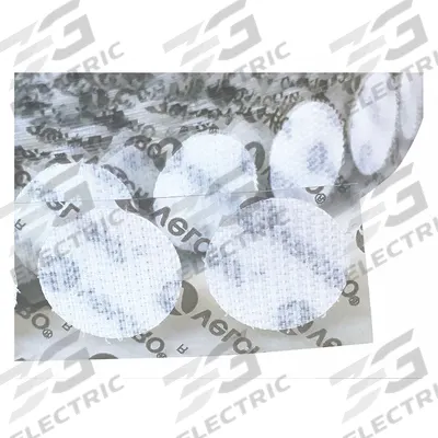 VELCRO BRAND Hook-and-Loop Fastener: Disc, 3/8 in Overall Dia, Hook, White, Adhesive - Pre-Cut Discs