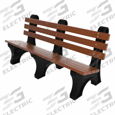 ULTRASITE Outdoor Bench: Comfort Park Avenue, 72 in Overall Lg, 33 1/2 in Overall Ht - Vandal Resistant Resinwood Benches
