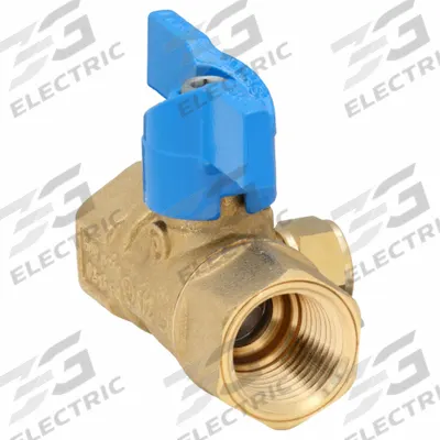 JOMAR VALVE Manual Two-Way Ball Valve: 1/2 in, Brass, Straight, FIP x FIP - Brass Ball Valves with Gauge Port
