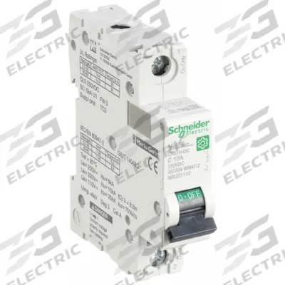 SCHNEIDER Supplementary Protector: 10 A Amps, 250V DC, 5kA at 250V DC, Screw Clamp - DC-Only Rated, 1-Pole UL1077 DIN Rail-Mount Supplementary Protectors