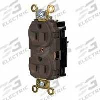 HUBBELL Receptacle: Duplex, 5-15, Brown, 125V AC, 15 A, 2 Pole / 3 Wire (MPN HBL5262ST)