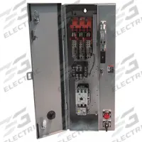 EATON NEMA Combination Starter: Fusible Disconnect, 3 Poles, NEMA Size 2, 120V AC, NEMA-Rated 1 (MPN ECN1821BJD-R63/D). Key specifications — Includes Pilot Light: Yes; Maximum Voltage Rating: 250V AC; Brand: EATON; Phase: Three; Coil Voltage: 220/240V AC; Control Transformer: Yes; Control Transformer Voltage: 240/480V AC Primary, 120V AC Secondary; For Fuse Class: Class R.