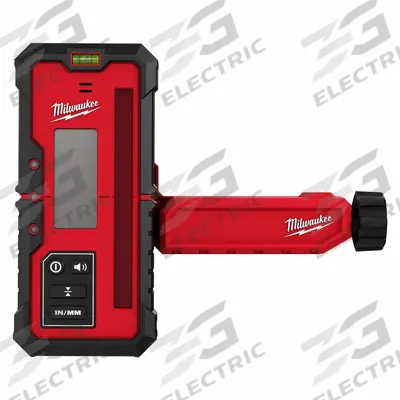 MILWAUKEE Rotary Laser Receiver: Includes Batteries, Red, AA, Red, 1 1/4 in Overall Ht - Laser Level Receivers