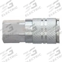 SPEEDAIRE Quick Connect Hose Coupling: 3/8 in Body Size, 1/4 in Hose Fitting Size, Sleeve, FNPT (MPN 30E681). Key specifications — Brand: SPEEDAIRE; Thread Size: 1/4" -18; Coupling Locking Type: Sleeve; Hose Fitting Gender: Female.