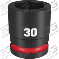 MILWAUKEE Standard Impact Socket: 3/4 in Drive Size, Metric, 30 mm Socket Size, 6-Point, Std (MPN 49-66-6368). Key specifications — attr1215501: MILWAUKEE; attr1215515: Black Phosphate; attr1215518: 30 mm.