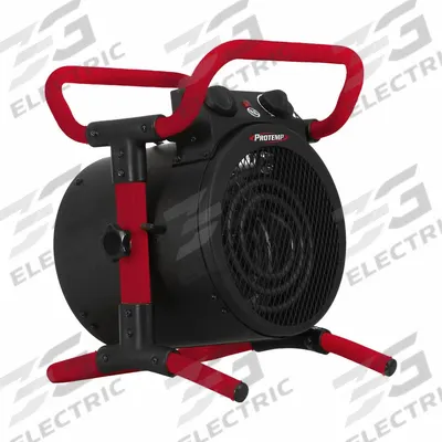 PRO-TEMP Portable Electric Jobsite & Garage Heater: 3kW Watt Output, L6-20P, 208/240V AC - Portable Standard Electric Jobsite & Garage Heaters