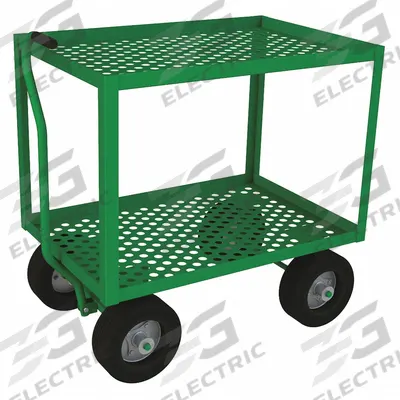 APPROVED VENDOR Wagon Truck: 1,000 lb Cap, 36 in L x 24 in W x 11 3/8 in H Deck, T-Shaped - Flow-Through Lipped Metal Deck Trucks