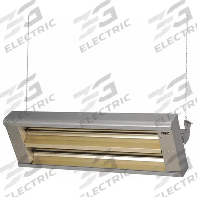 FOSTORIA Electric Infrared Heater: 7300W Watt Output, 480V AC, 1 Phase, Hardwired - Indoor/Outdoor Suspended Infrared Radiant Electric Ceiling Heaters