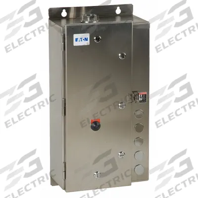 EATON NEMA Magnetic Motor Starter: Non-Reversing, 3 Poles, NEMA Size 1, 27 A - Enclosed Non-Reversing Starters with Electronic Overloads