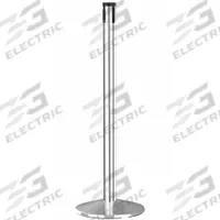 RETRACTA-BELT Belt Barrier Receiver Post: Round Sloped, 40 in Post Ht, Silver, Stainless Steel (MPN 300PC-RCV). Key specifications — Brand: RETRACTA-BELT; Post Color: Silver; Post Material: Stainless Steel; Base Material: Stainless Steel; Base Shape: Sloped.