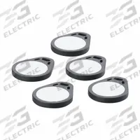 IFM RFID Tag: Teardrop, Eyelet, 13.56 MHz, IP68, ABS, 5 Pack Quanity, 40 mm x 31 mm x 4.8 mm, E80387. Key specifications — Mounting Type: Eyelet; Brand: IFM; Application: Food and Beverage Applications; IP Rating: IP68; Tag Material: ABS; Operating Frequency: 13.56 MHz.