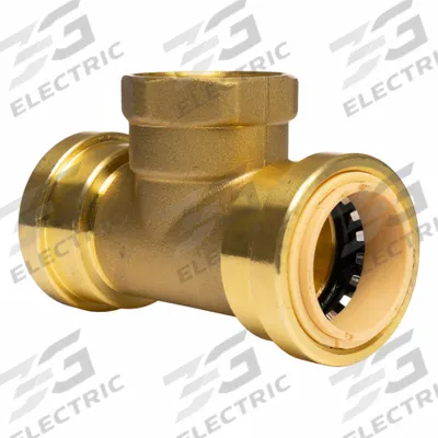 APPROVED VENDOR Tee: 1 in OD x 1 in OD x 1 in Pipe Size, Brass - Standard Brass Push-to-Connect Tube Fittings
