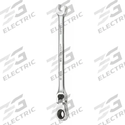 WESTWARD Combination Wrench: Alloy Steel, Chrome, 8 mm Head Size, 5 3/4 in Overall Lg - Metric 12-Point Ratcheting Combination Wrenches