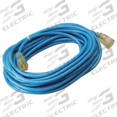 SOUTHWIRE Extension Cord: Outdoor Use, 50 ft Lg, Outlet, 5-15P, 14/3, SJTW, Blue, Single Connector (MPN 2468SW8806). Key specifications — Brand: SOUTHWIRE; Temperature Rating: -58° to 140°F; NEMA Plug Configuration: 5-15P.