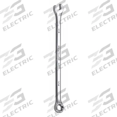 WESTWARD Combination Wrench: Alloy Steel, Chrome, 1/4 in Head Size, 5 in Overall Lg - SAE 12-Point Combination Wrenches