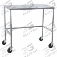 EAGLE GROUP Work Table: Fixed Ht, Stainless Steel, 20 in x 16 in, 100 lb Overall Load Capacity (MPN ITT1620). Key specifications — Unit Type: Not Expandable or Modular; For Environment: Medical; Includes: 16 x 20 in Instrument Table with H-Brace; Assembly: Fully Assembled; Wheel Type: Solid; Wheel Material: Resilient; Mobility: Casters; Height Adjustability: Fixed Height.