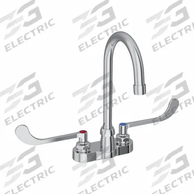 ELKAY Handle-Operated Faucet: Elkay, Brass, Centerset, Deck, 2 Mounting Holes - Centerset Kitchen Faucets