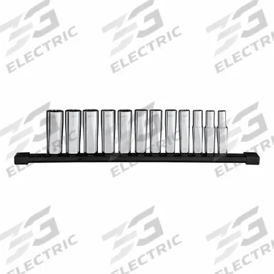 MILWAUKEE Deep Well Socket Set Metric 12pt: 3/8 in Drive Size - Metric Impact Socket Sets