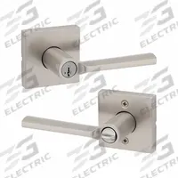 KWIKSET Door Lever Lockset: Office Lever Locksets, Nickel, ADA Compliant (MPN 740LSL-SQT-15-SMT-6AL-RCS). Key specifications — attr1024149: Not Ligature-Resistant; attr1011488: KWIKSET; attr1011524: No Message; attr1011506: Rose; attr1011485: Yes; attr1059461: Satin Nickel-Plated : Zinc.
