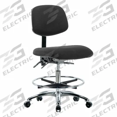 APPROVED VENDOR Task Chair: Fabric, Armless, Ht Range 21 1/2 in to 29 in, 18 1/2 in Seat Wd - Fabric ESD Chairs