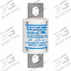 Fuses: A30QS Series, 200 A, 300 V AC, 300 V DC DC Volt Rating, Indicating (MPN A30QS200-4IL). Key specifications — Series: A30QS; Brand: MERSEN; Voltage Type: AC/DC.
