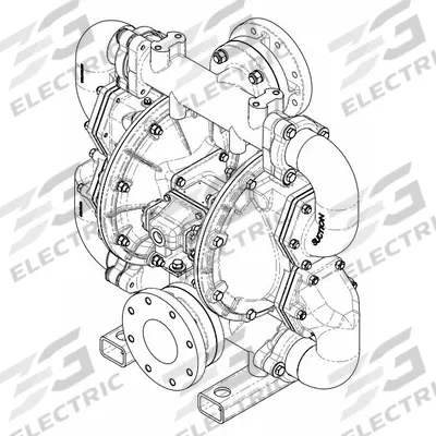 SANDPIPER Air Operated Double Diaphragm Pump: Cast Iron Body, 4 in, Flange Connection - Cast Iron Housing AODD Pumps