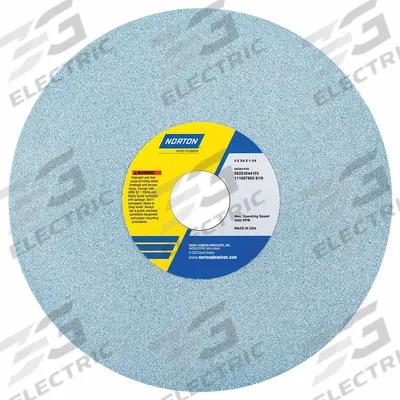 NORTON Straight Grinding Wheel: Type 1, 8" x 3/4" x 1 1/4", 5SG60-KVS - Cool-Cutting Grinding Wheels for All Metals