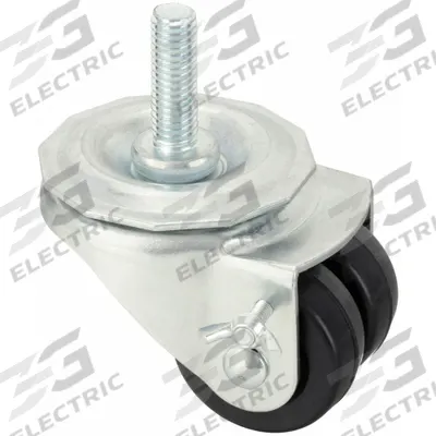 APPROVED VENDOR Stem Caster: Swivel, 2 in Wheel Dia., 7/8 in Wheel Wd, Rubber - Low-Profile Easy-Turn Threaded Stem Casters