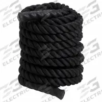 CHAMPION SPORTS Conditioning Rope: Black, 50 ft Overall Lg, Polyester, PVC, 2 Handles (MPN rpt2050). Key specifications — attr1007531: Polyester; attr1007525: Black; attr1007527: PVC.